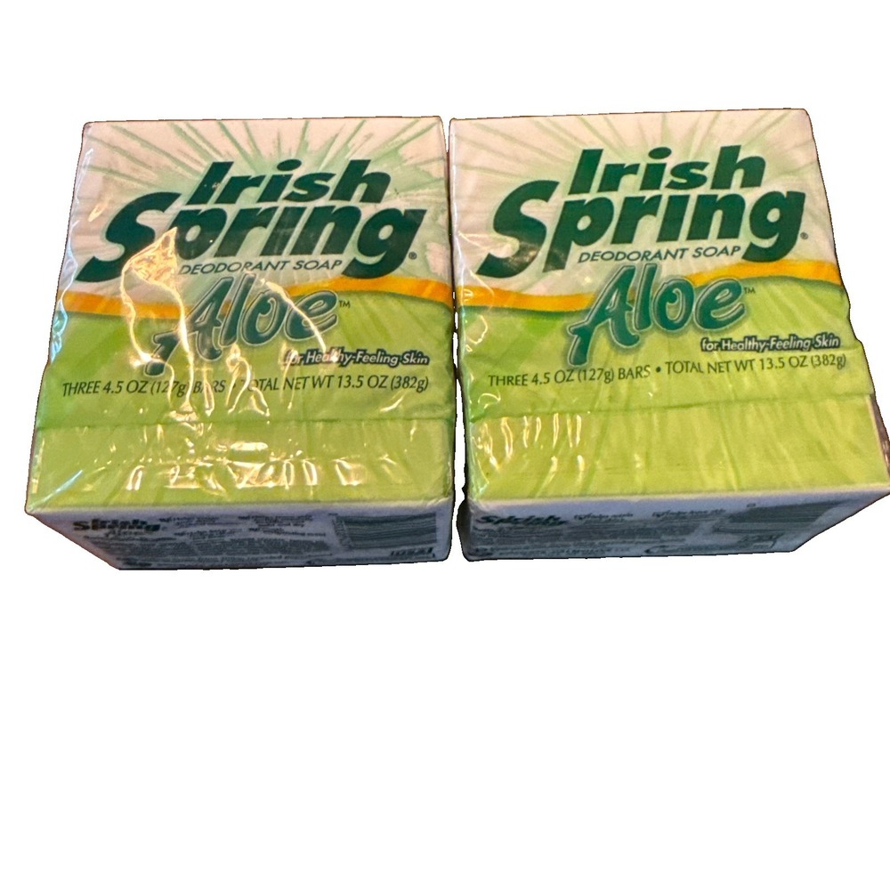 Colgate Palmolive IRISH SPRING ALOE 2x3 Pack Soap Bars 4 1/2 oz @ NIB Vintage (6